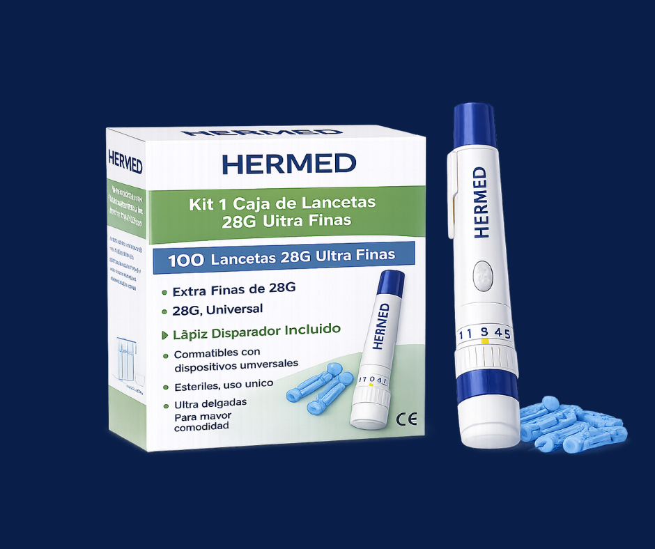 Una alternativa válida si prefieres comprar un paquete más amplio con mayor cantidad de lancetas, HERMED Kit